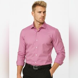 Del Siena Linea 53 Italian Slim Fit Casual Mini Red Check 16.5 33/34